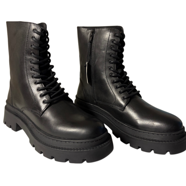 2026-07-06 14-06-34-0 YOURTURN Combat Boots Stiefel mit Schnürung und seitlichem Reißverschluss | Gr. 44 | NEU