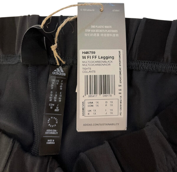 adidas Future Icons Damen Leggings H46759 Schwarz/Grau | Gr. 1X