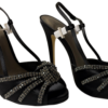 Menbur – schwarze Damen-Sandaletten mit Schmuckdetail | Gr. 38 | Neu