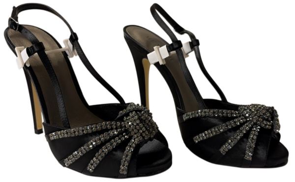 Menbur – schwarze Damen-Sandaletten mit Schmuckdetail | Gr. 38 | Neu
