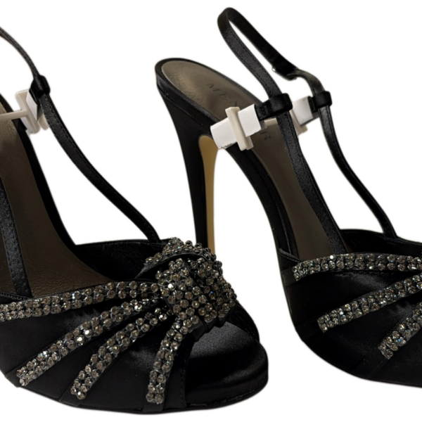 Menbur – schwarze Damen-Sandaletten mit Schmuckdetail | Gr. 38 | Neu