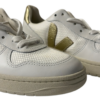 Veja – Damen-Sneaker in hellem Weiß/Beige mit Gold | Gr. 37