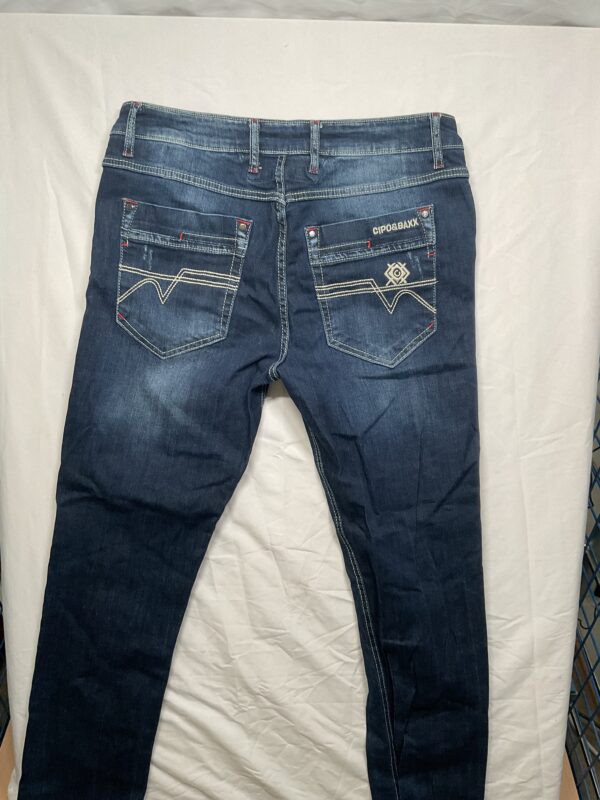 Cipo & Baxx Herren Jeans Hose Destroyed-Look Dunkelblau | W36 L34