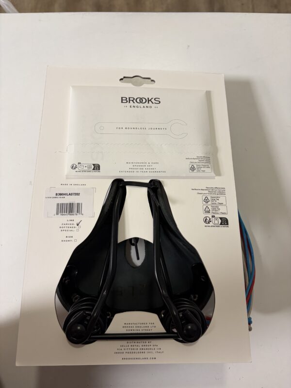 Brooks England Leder-Fahrradsattel Carved (mit Federung) Schwarz | ATB / Touring | NEU