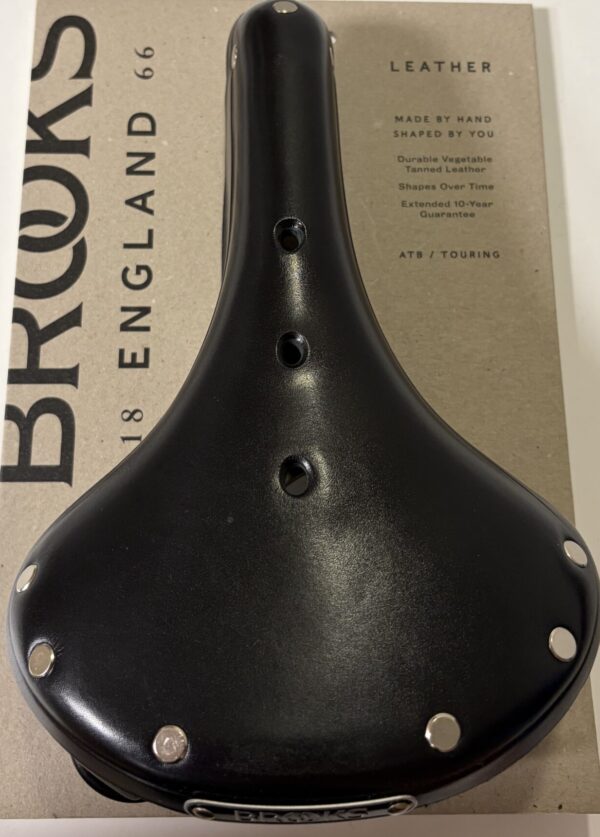 Brooks England Flyer Leder-Fahrradsattel (mit Federung) Schwarz | ATB / Touring