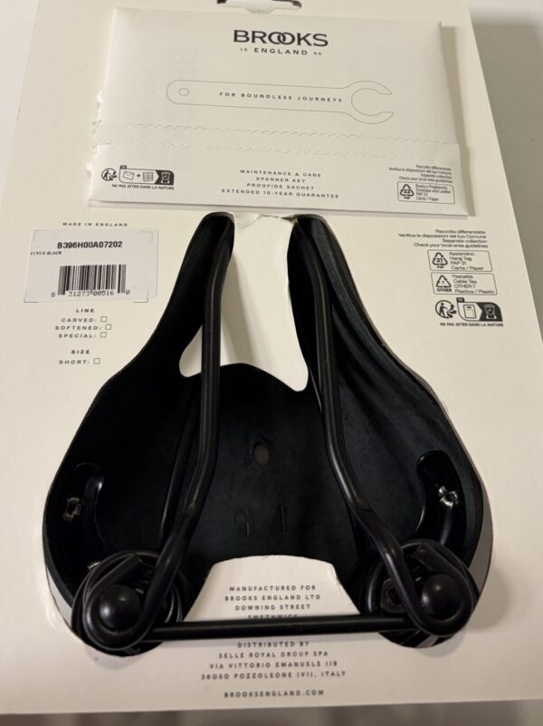 Brooks England Flyer Leder-Fahrradsattel (mit Federung) Schwarz | ATB / Touring