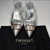 TWIN-SET Metallic Slingback Pumps Argento - Silber - EUR 40 | UK 6,5 | US 9