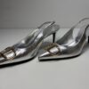 TWIN-SET Metallic Slingback Pumps Argento - Silber - EUR 40 | UK 6,5 | US 9