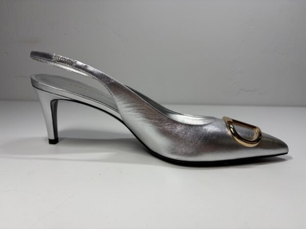 TWIN-SET Metallic Slingback Pumps Argento - Silber - EUR 40 | UK 6,5 | US 9