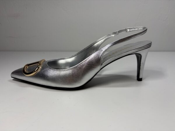 TWIN-SET Metallic Slingback Pumps Argento - Silber - EUR 40 | UK 6,5 | US 9